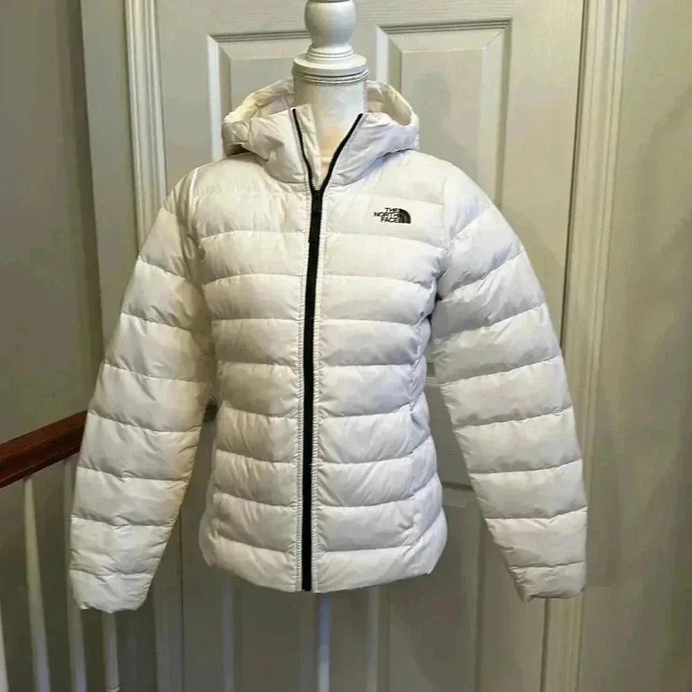 THE NORTH FACE Women's Stretch Down Hoodie Jacket White Hooded Women's Size S - Picture 2 of 16